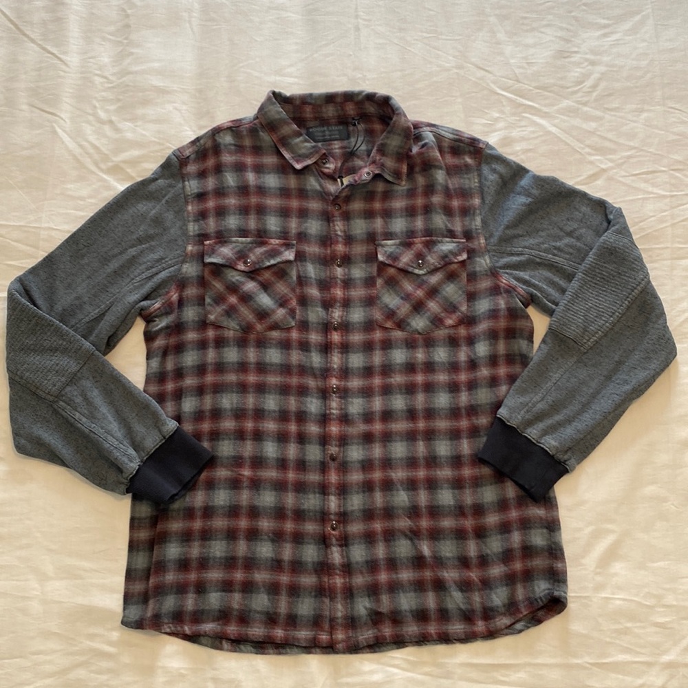 Men’s NWT Rogue State Snap Button Ribbed Long Sleeve Shirt in Plaid